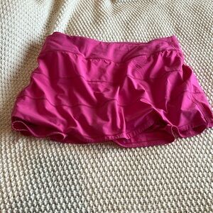Lululemon tennis skirt Pace Rival Mid Rise Skort , Pink (hot pink?) sz 14 tall